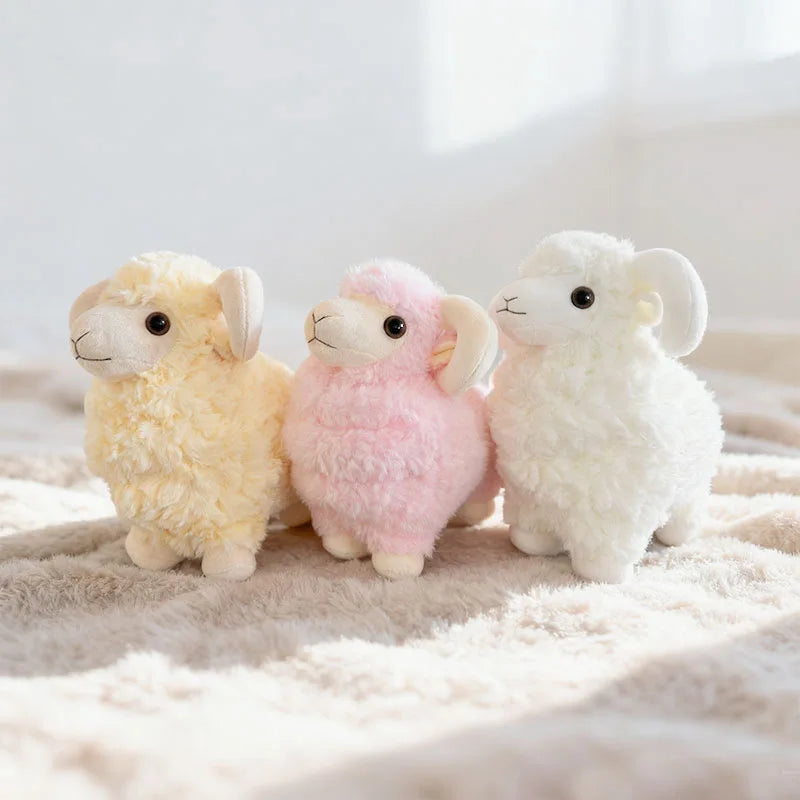 21cm Cute Simulation Sheep Doll Plush Toys Simulation Soft Plush White Animal Sheep Doll Children Birthday Gift Room Decoration