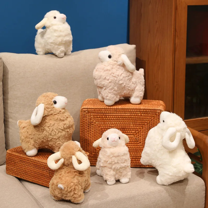 Cartoon Goat Plush Toys Sheep Animals Soft Stuffed Dolls Girls Boys Sleeping Companion Lamb Plushie Toys Christmas Gift